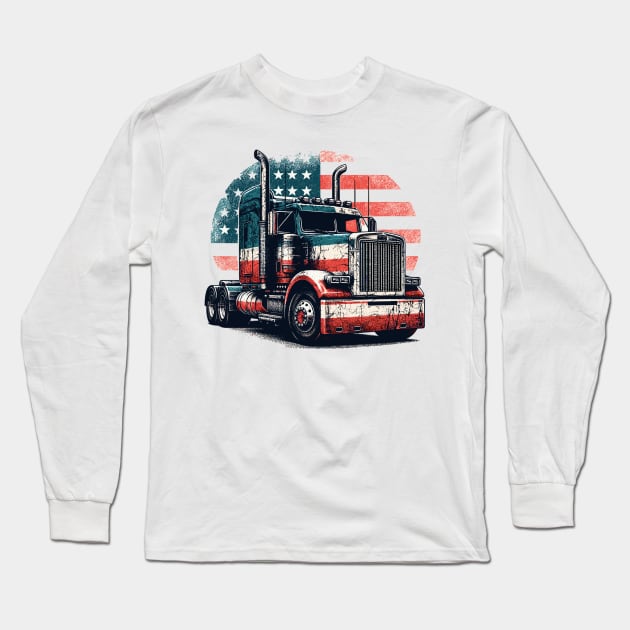 Semi Trailer Long Sleeve T-Shirt by Vehicles-Art